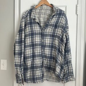 Blue / Gray - Faherty Men’s Reversible Button-down - Size XL